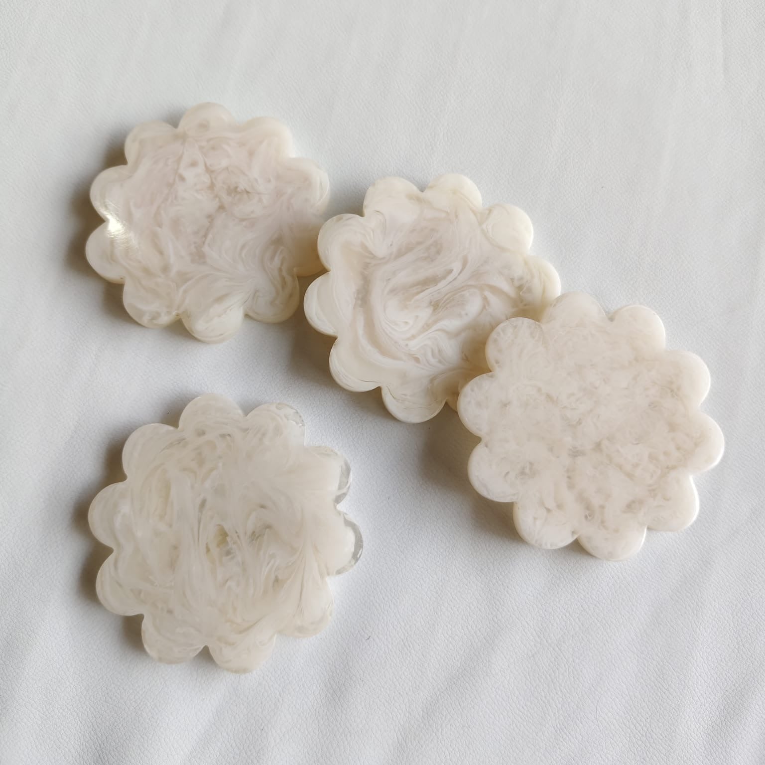 Onderzetter set 5 beige swirl