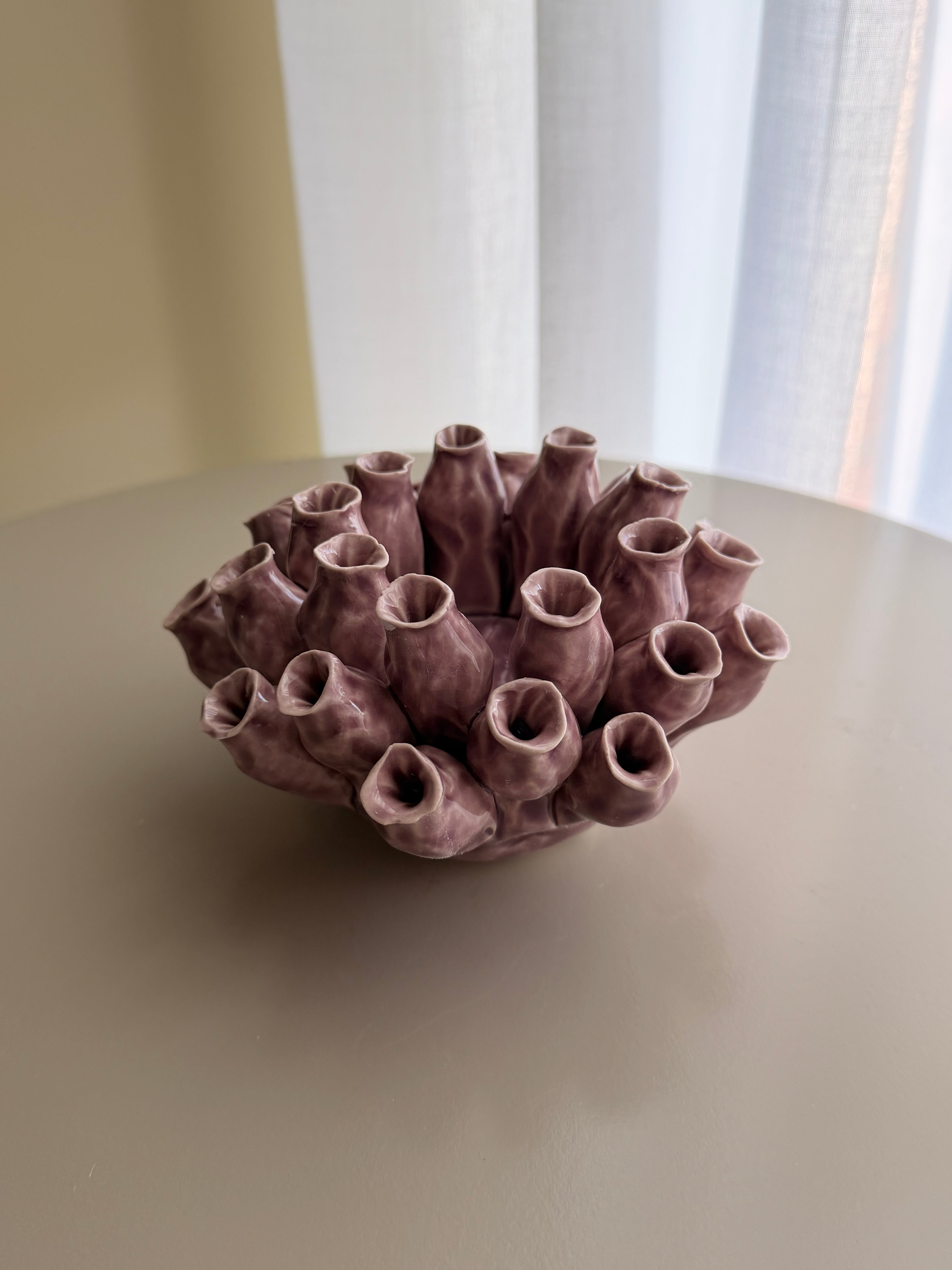 Waxinehouder papaver lila