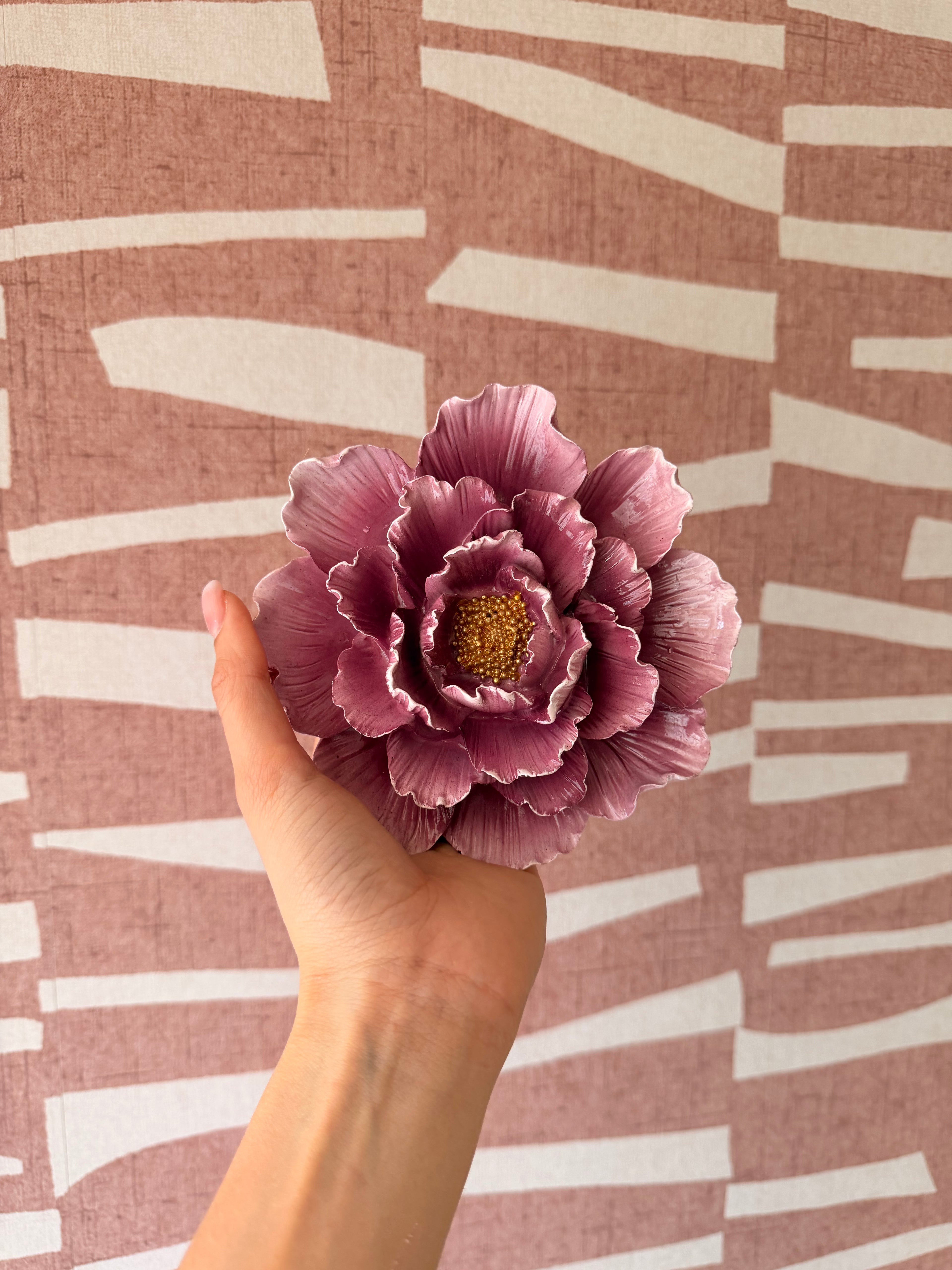 Wanddecoratie bloem pioenroos