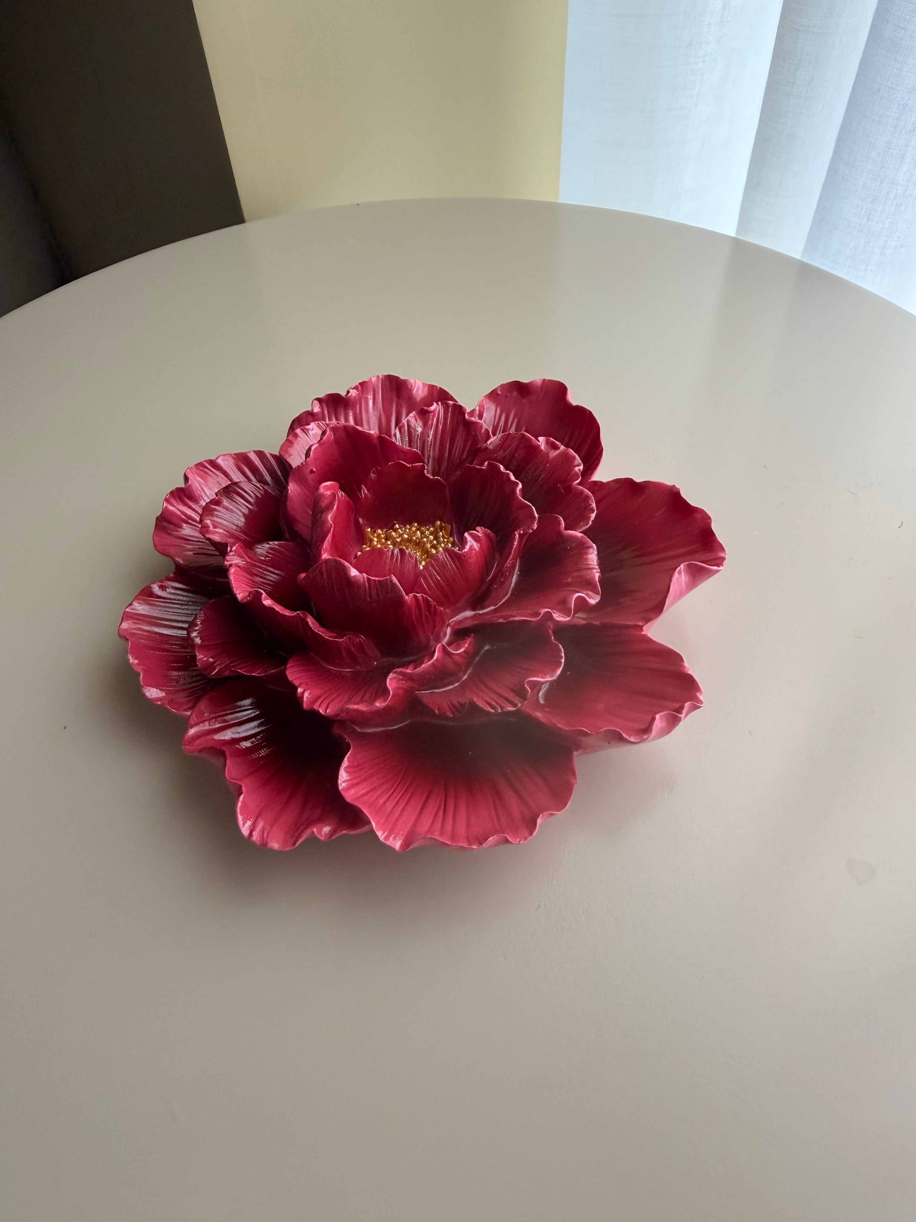 Wanddecoratie bloem pioenroos