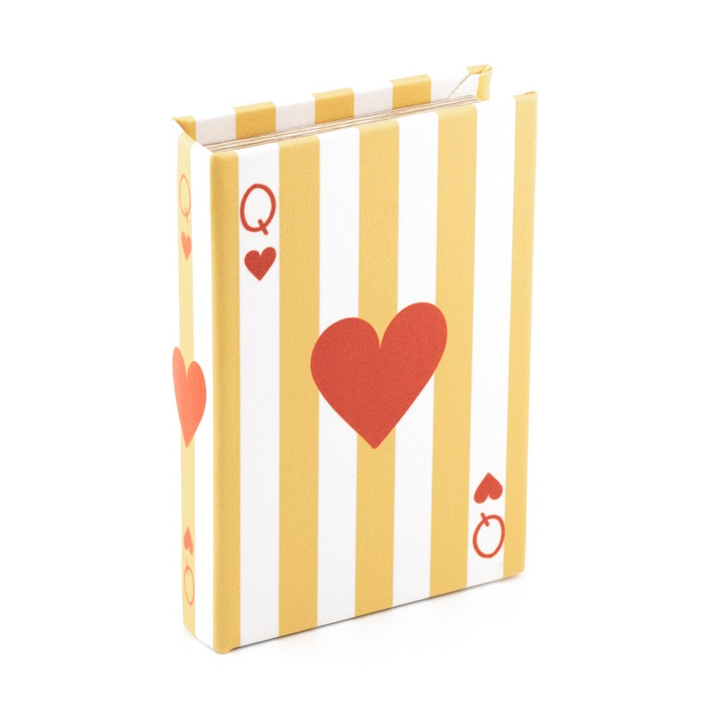 Opbergboek geel Queen of Hearts