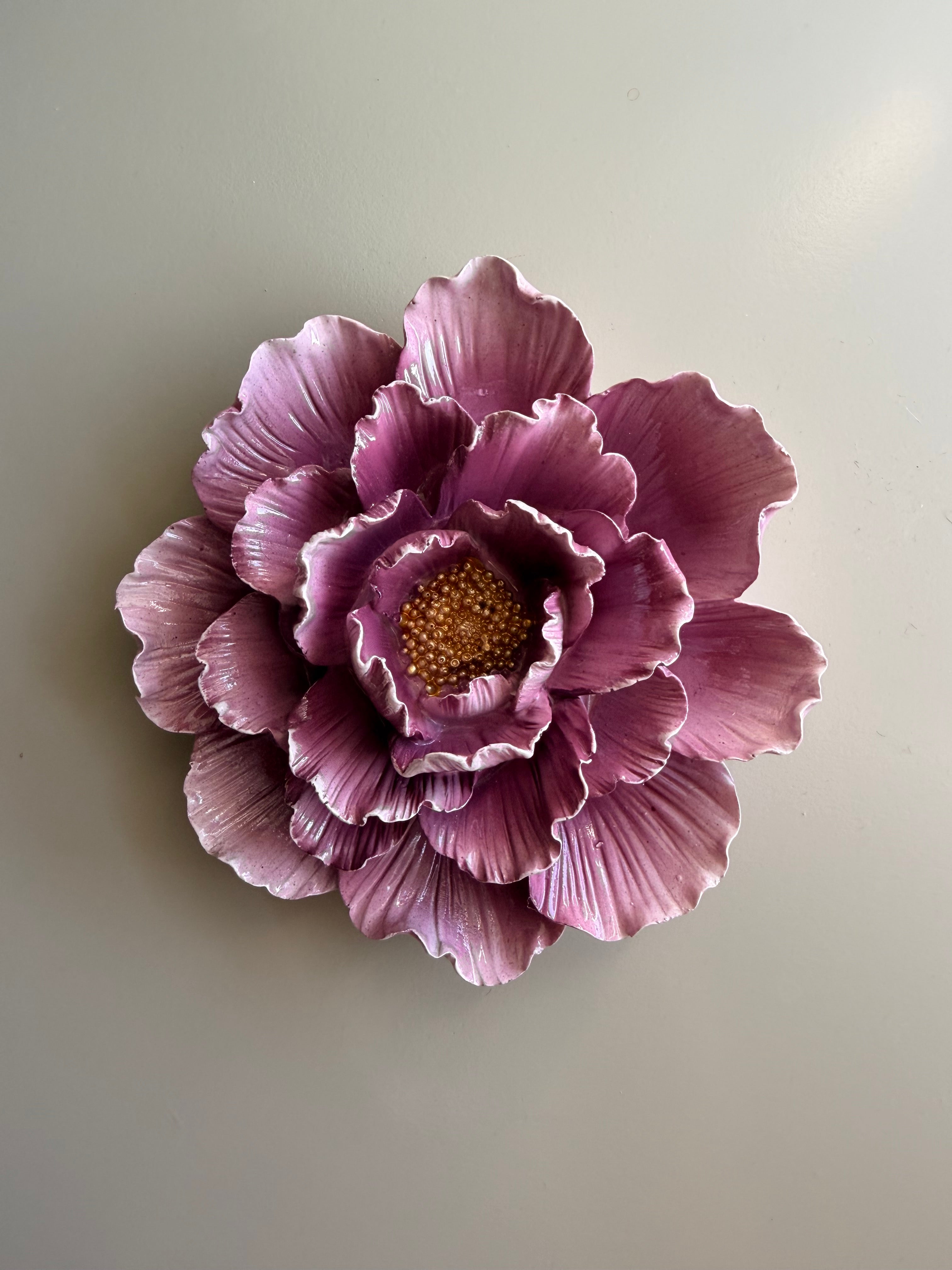 Wanddecoratie bloem pioenroos