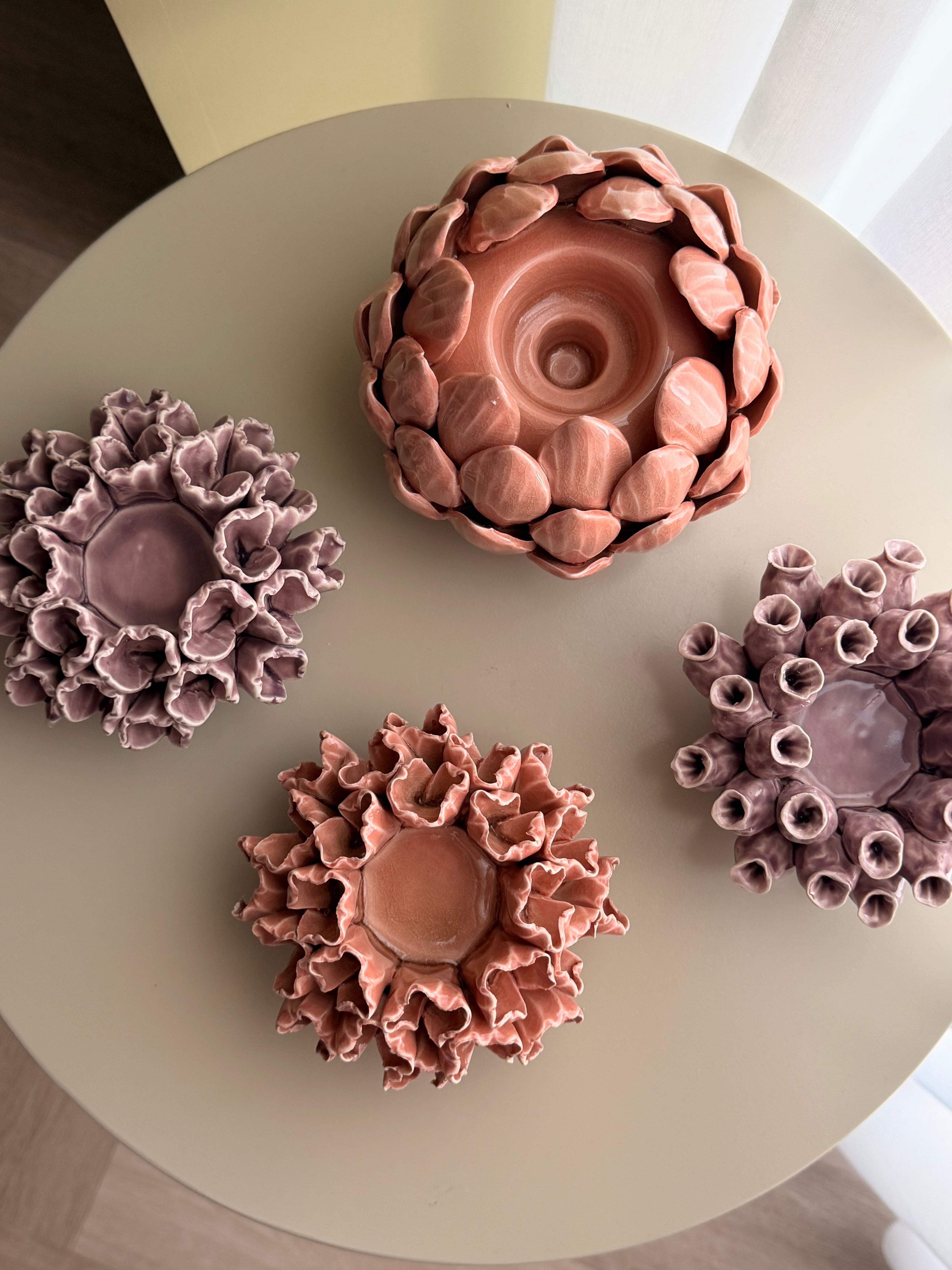 Waxinelichthouder buds lila