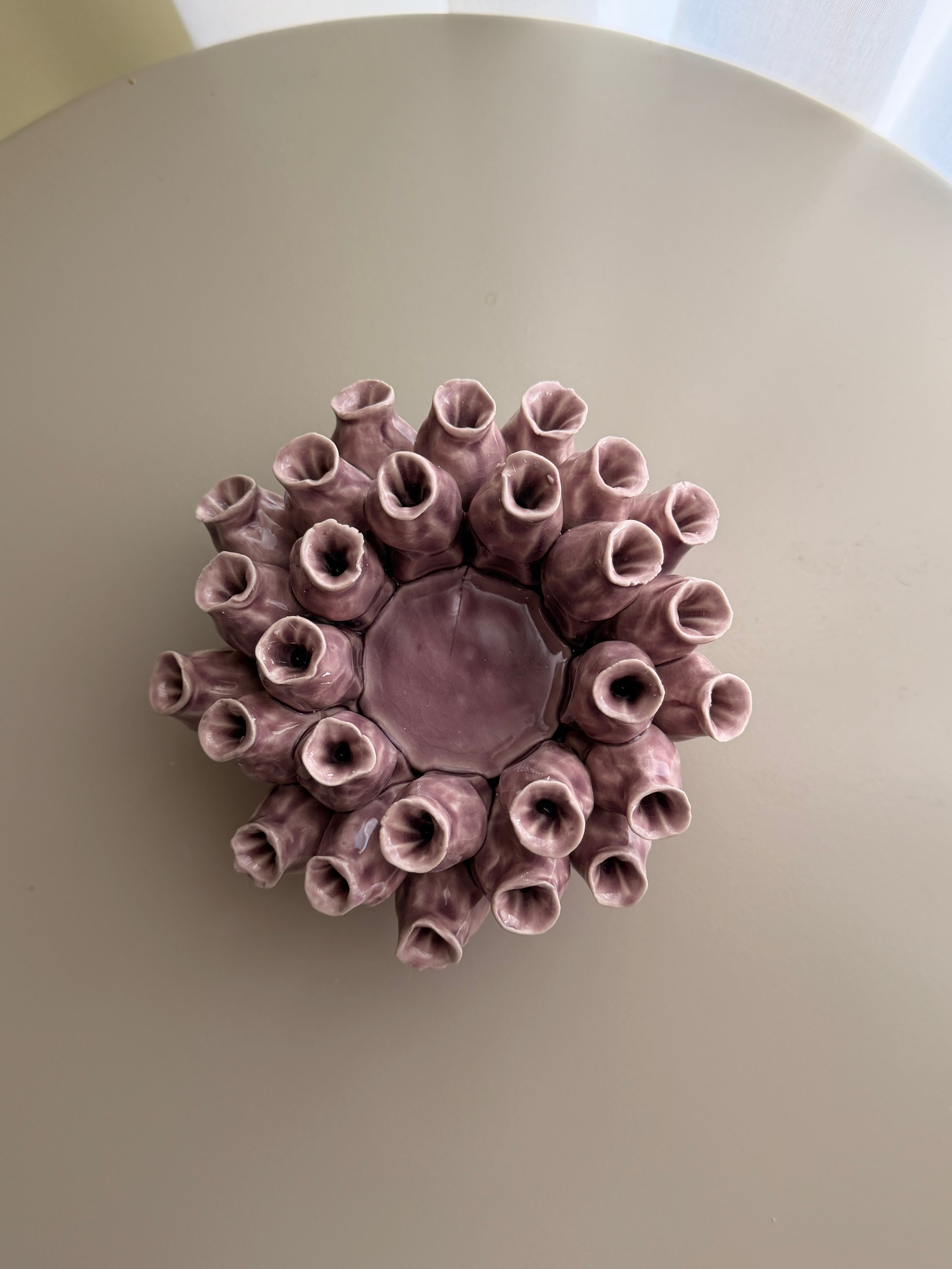 Waxinehouder papaver lila