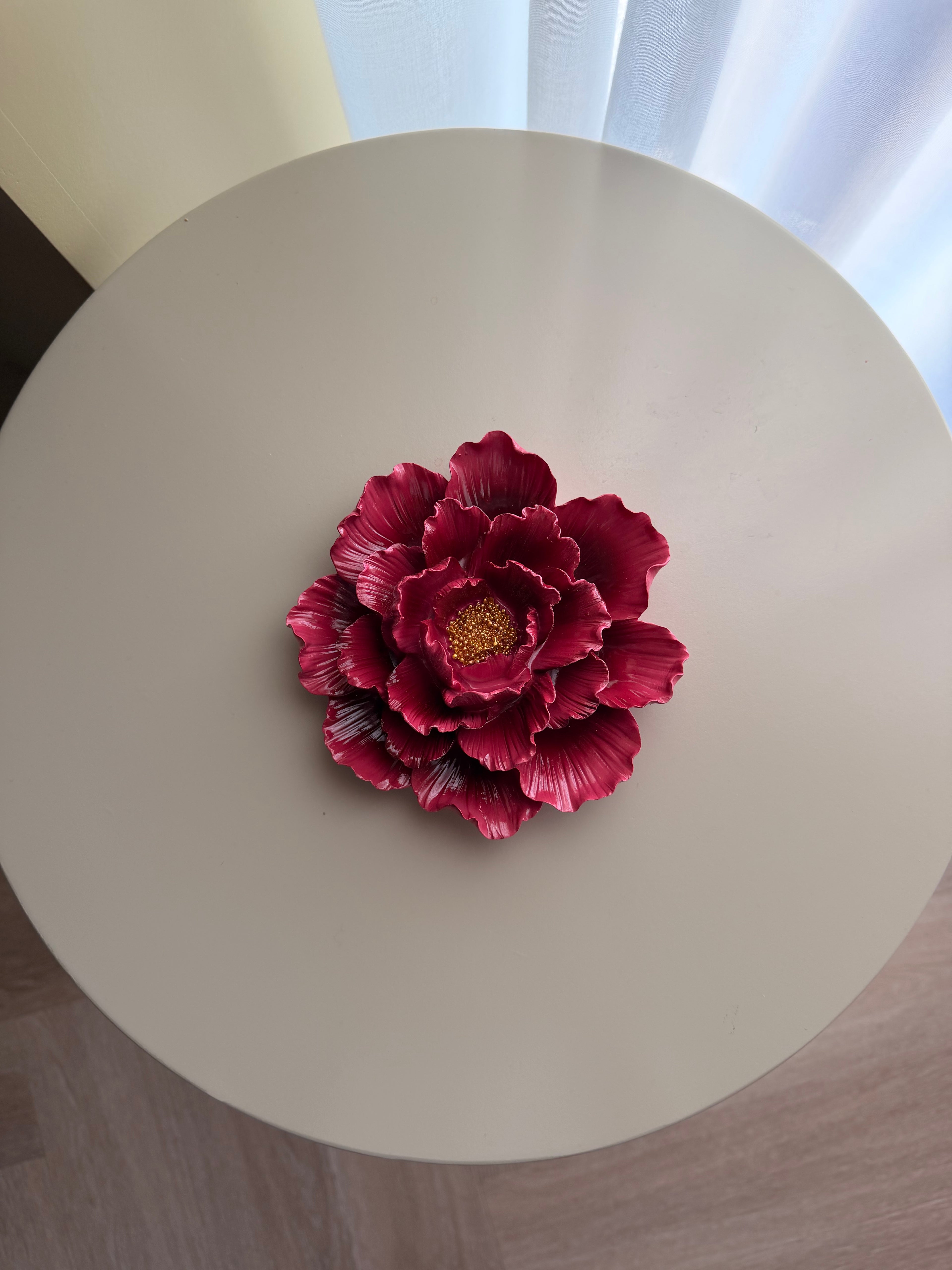 Wanddecoratie bloem pioenroos