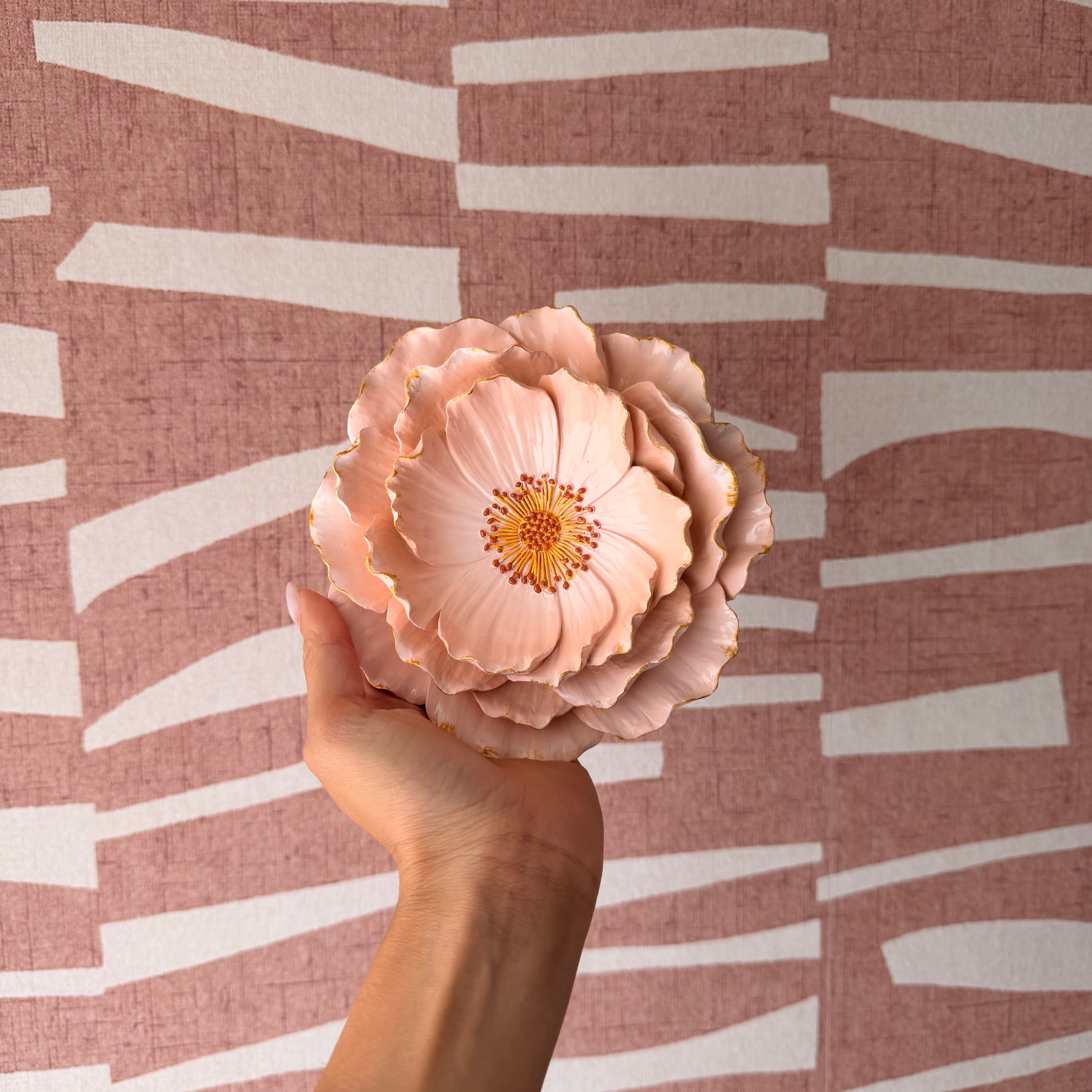 Wandbloem klein oud roze