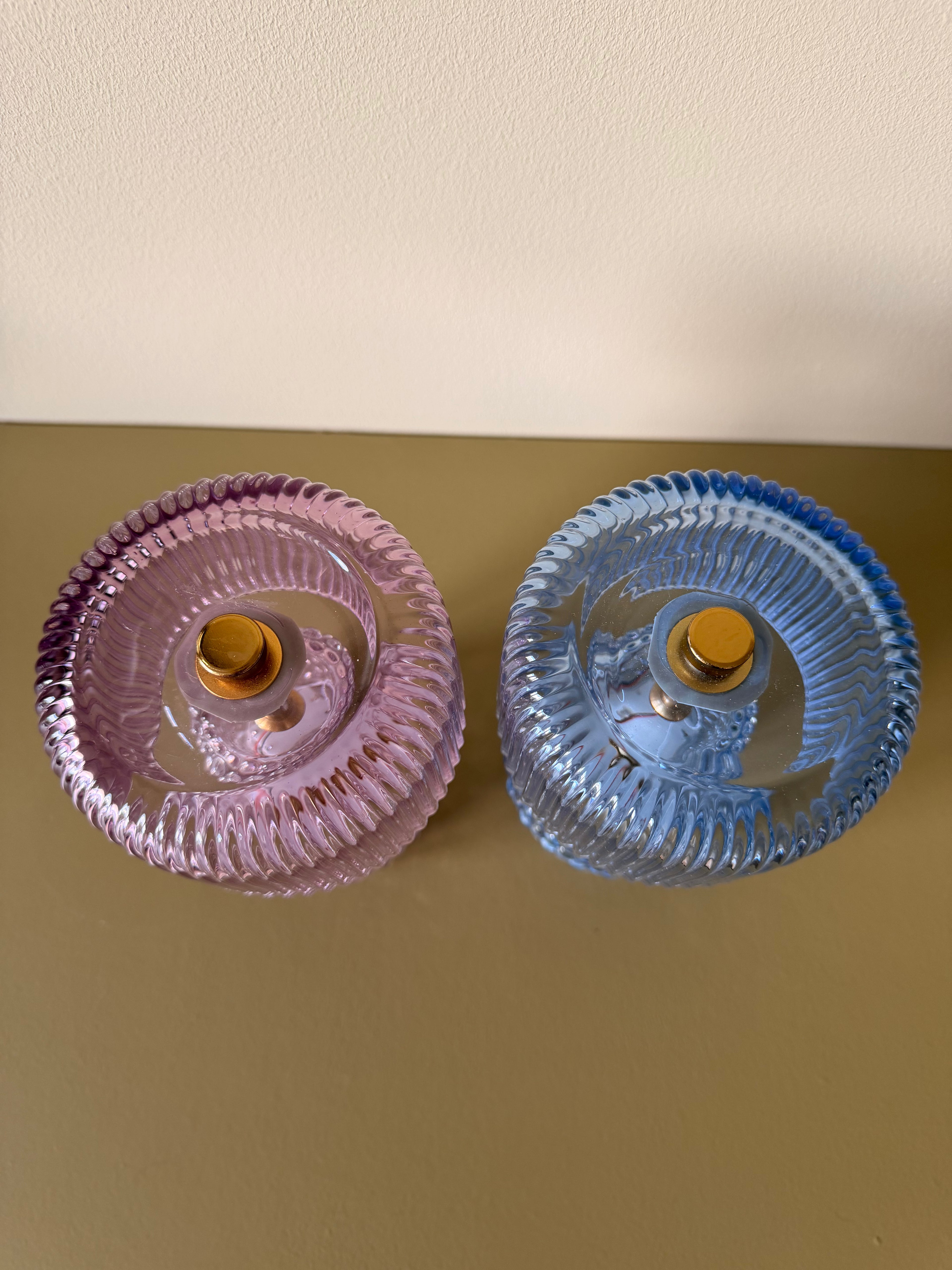 Lampje glas ribbel - paars