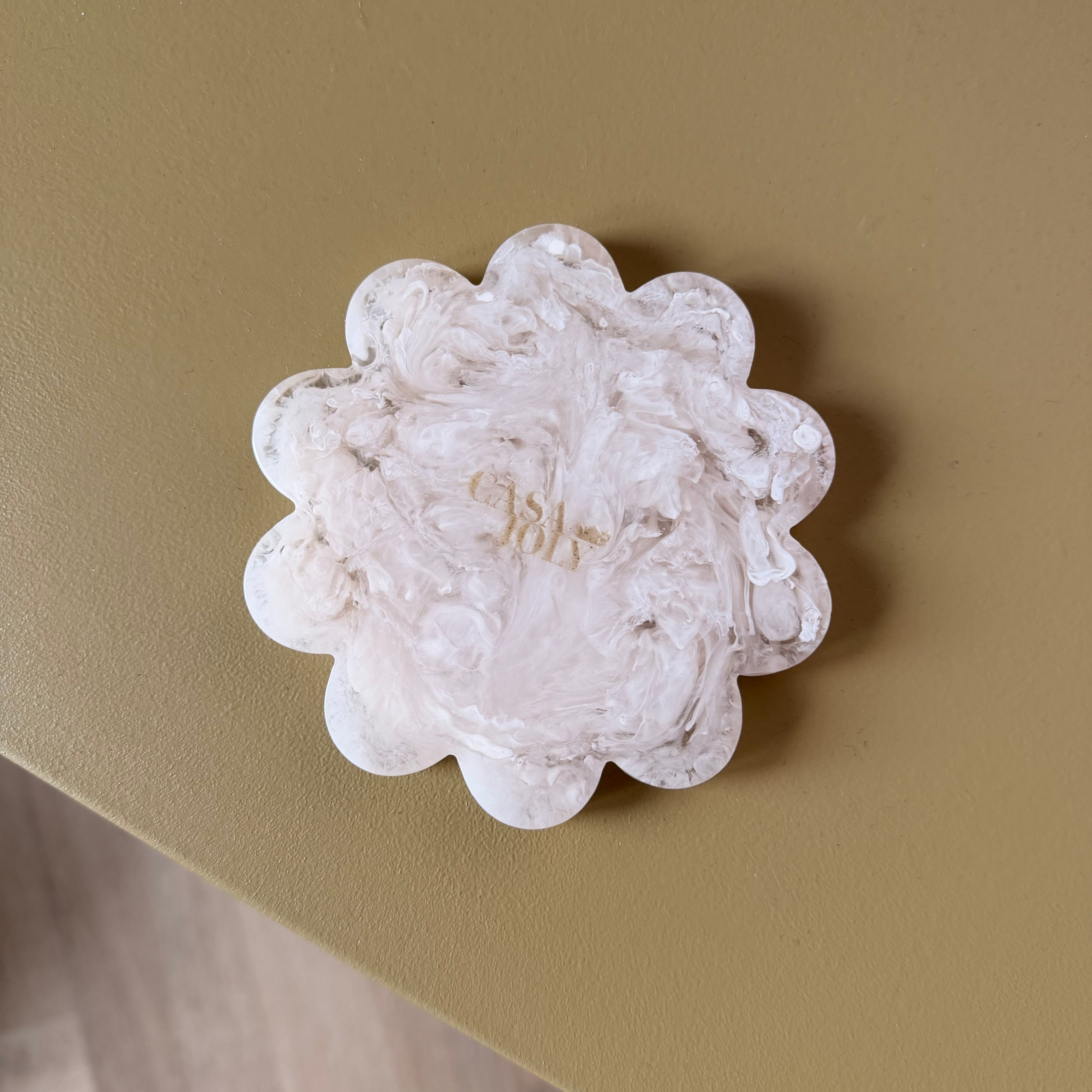 Onderzetter set 5 beige swirl