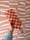 Borrelplank glas roze blokjes - klein