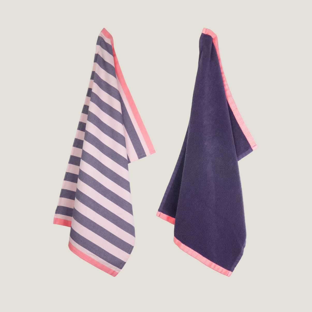 Lifa home - Velvet Dusk Theedoek en Handdoek set