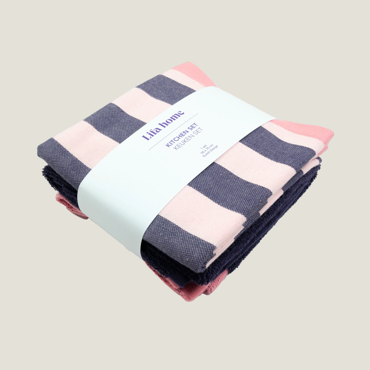 Lifa home - Velvet Dusk Theedoek en Handdoek set