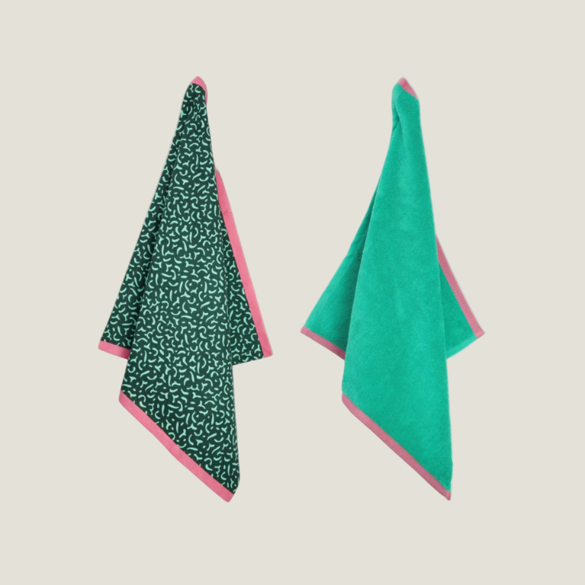 Lifa home - Vivid Green Theedoek en Handdoek set