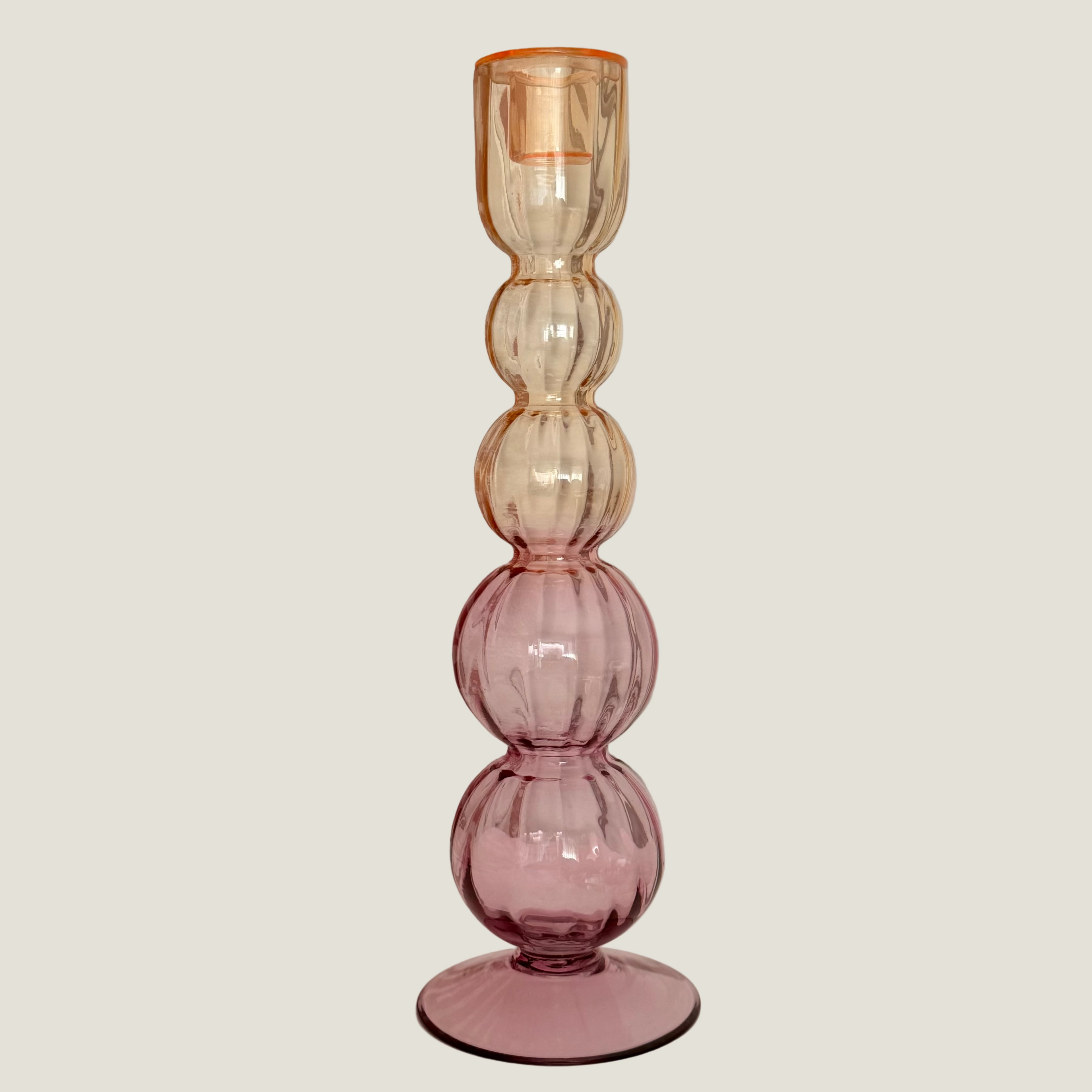 Glazen kaarsenhouder mixed colours