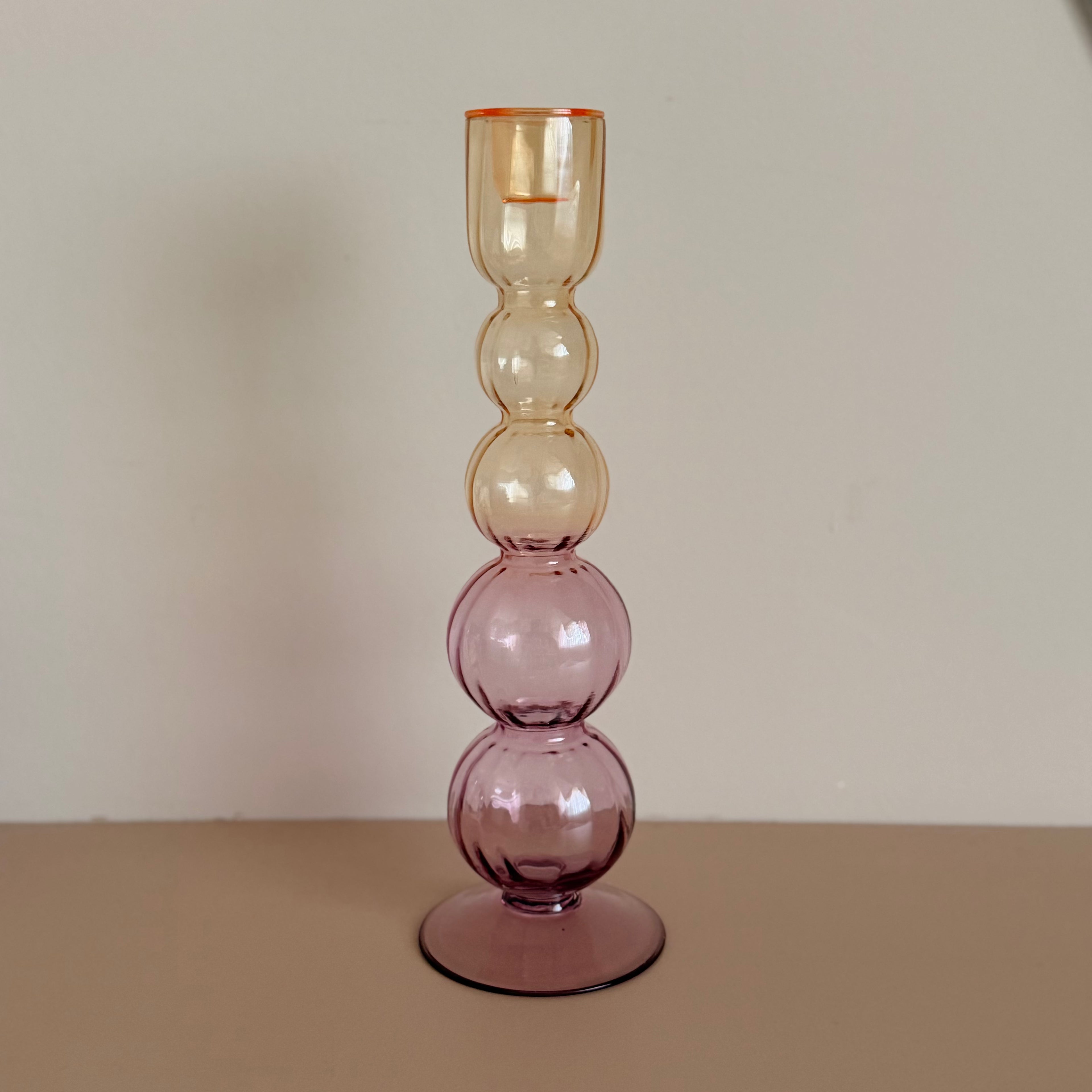 Glazen kaarsenhouder mixed colours