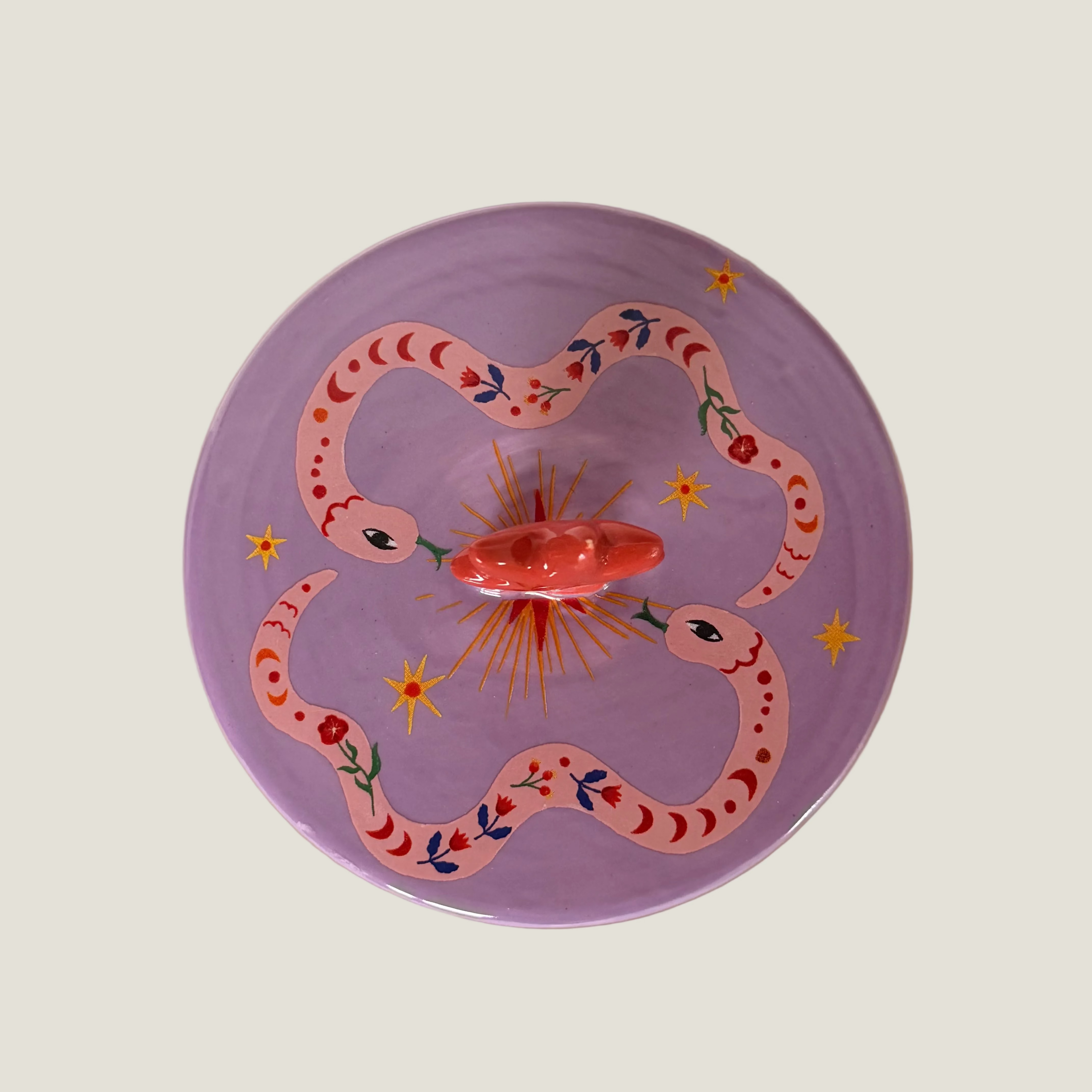 Aardewerk opbergpot snake