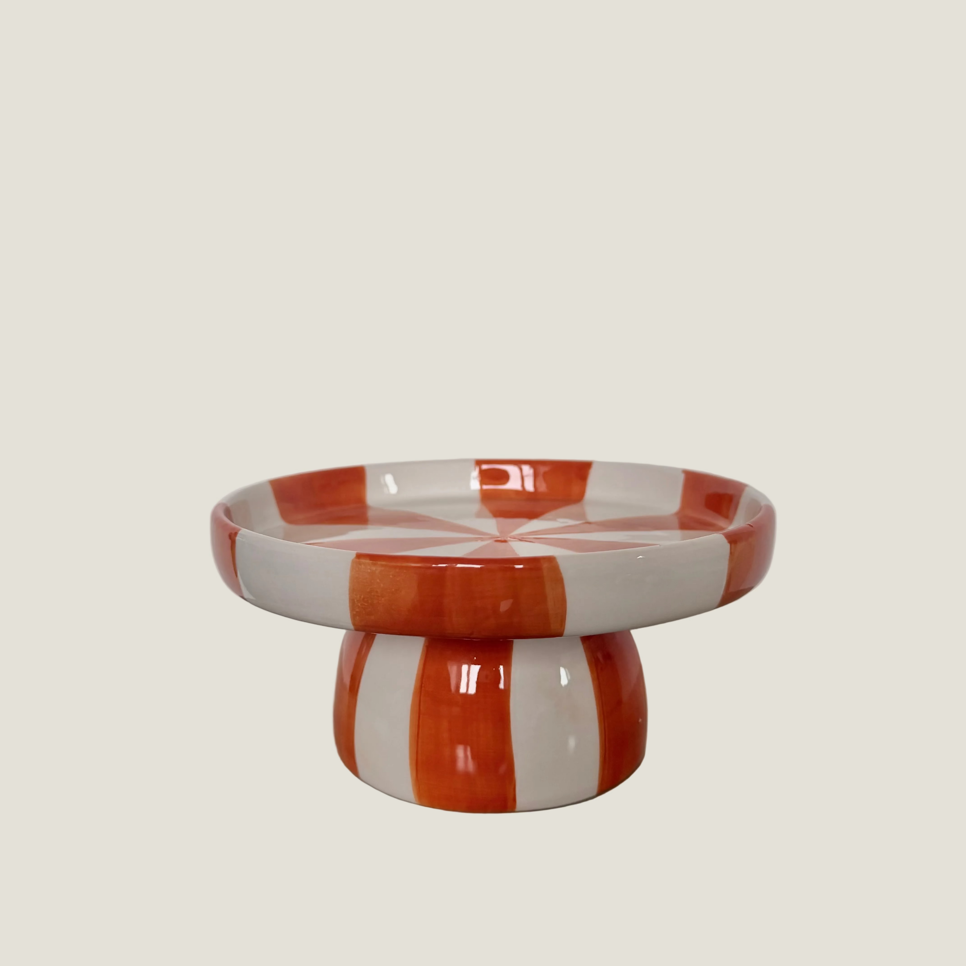 Plateau keramiek stripes - oranje