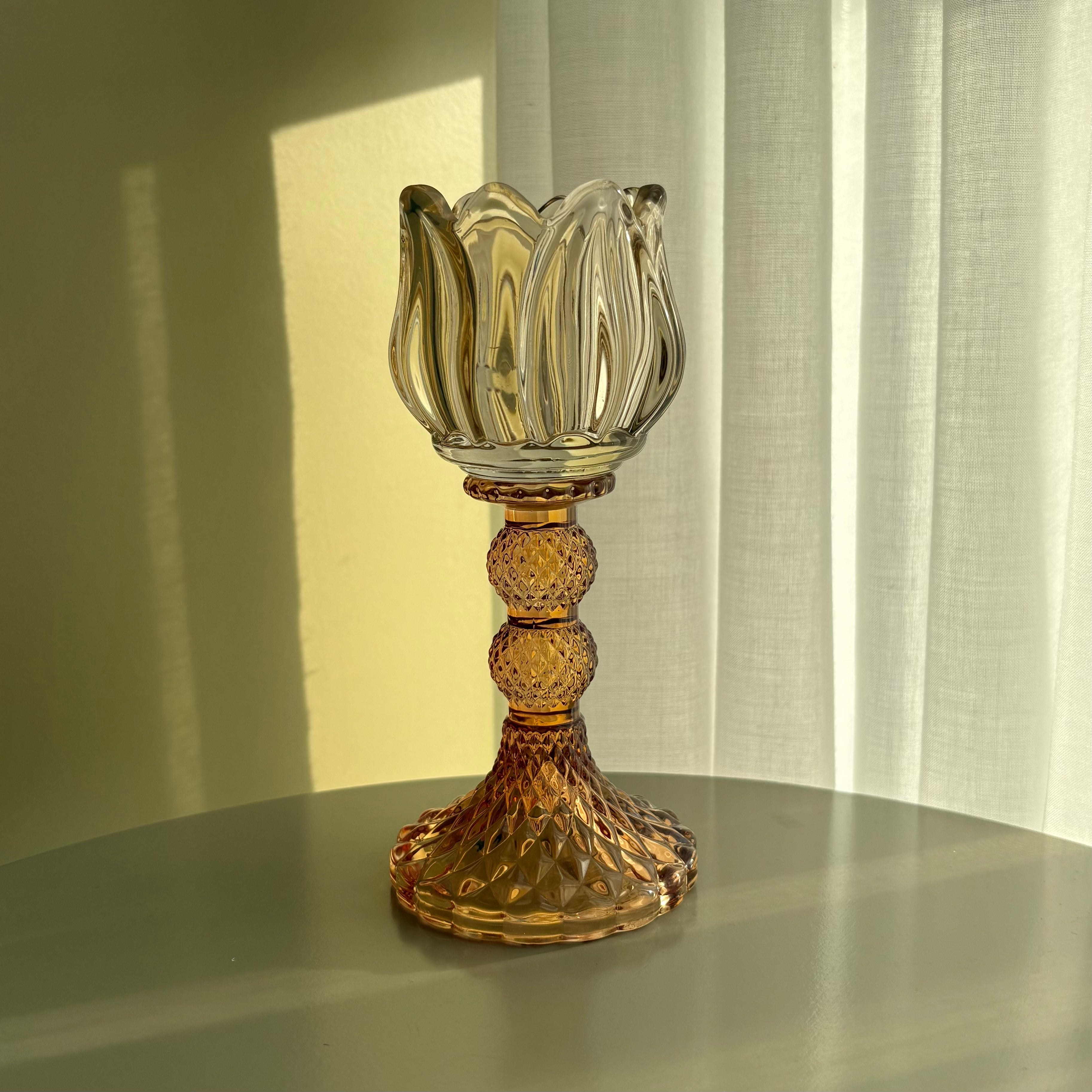 Tulp theelichthouder oranje