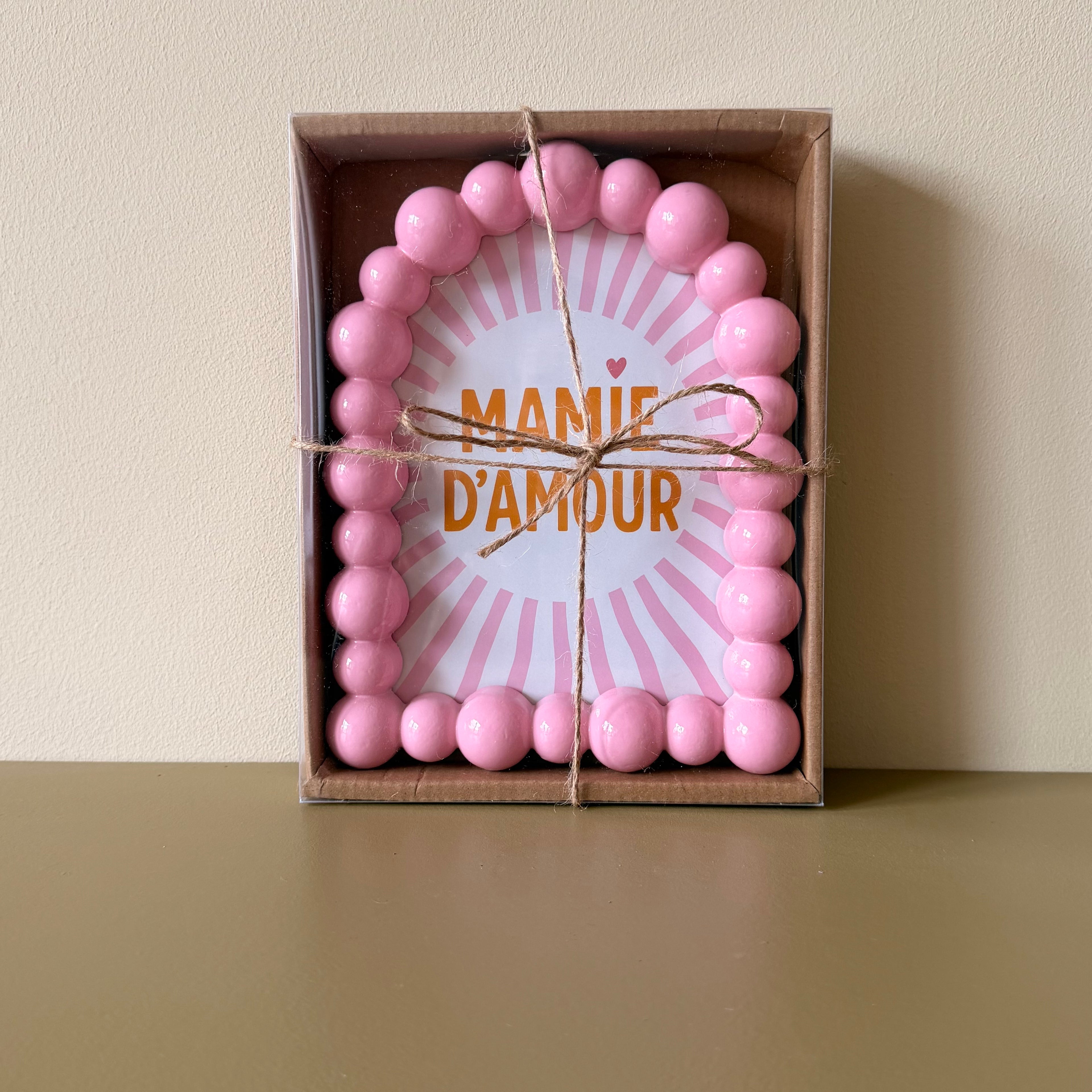 Fotolijst roze bolletjes - giftbox