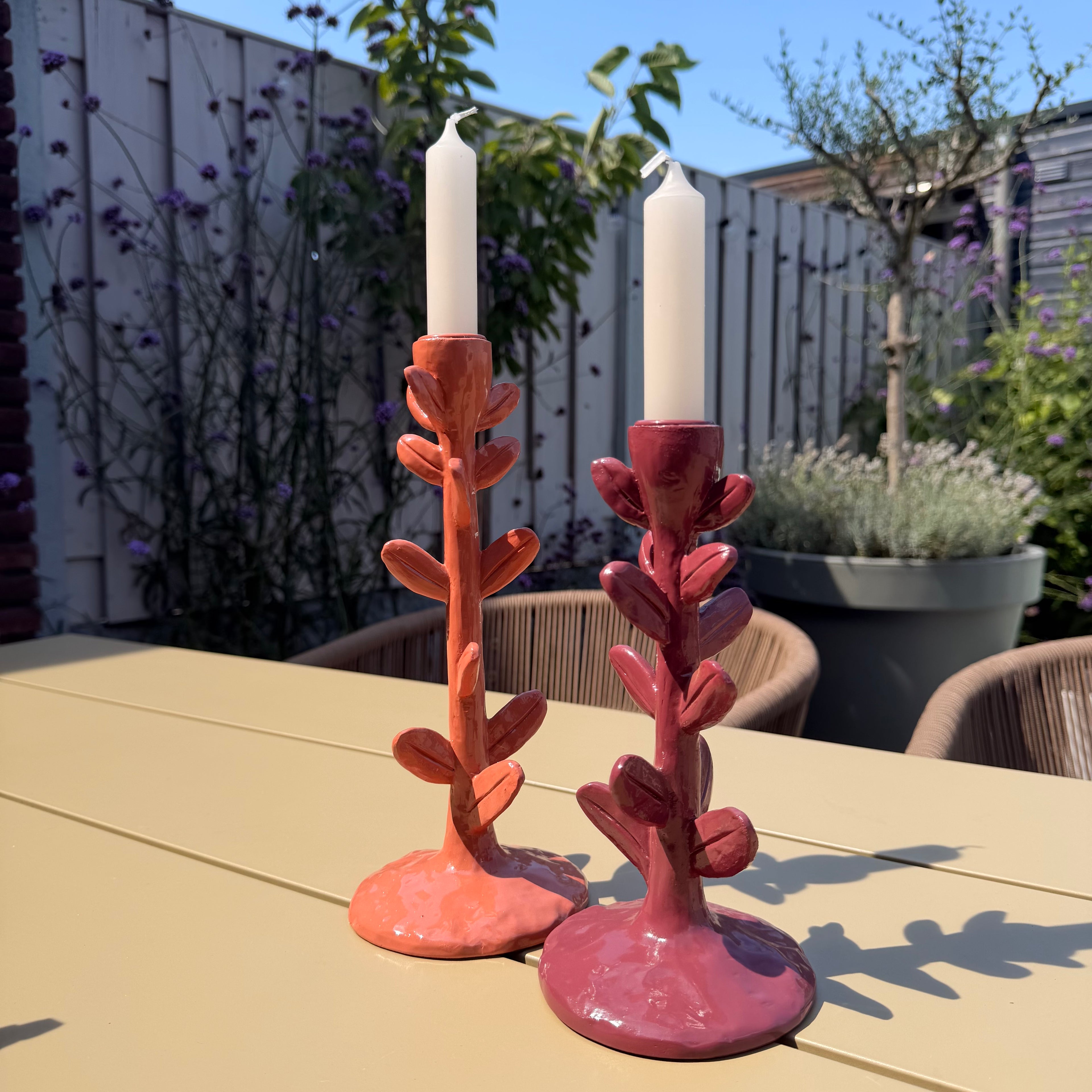 Kandelaar leafs dusty pink