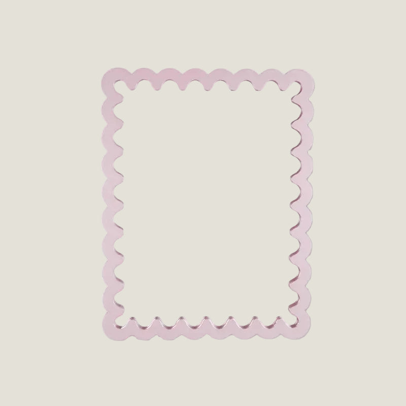 Spiegel wavey vierkant roze